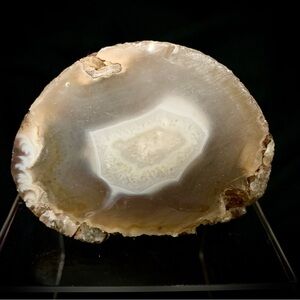 Polished Agate Nodule Half | Natural Banded Chalcedony | 15.2 oz